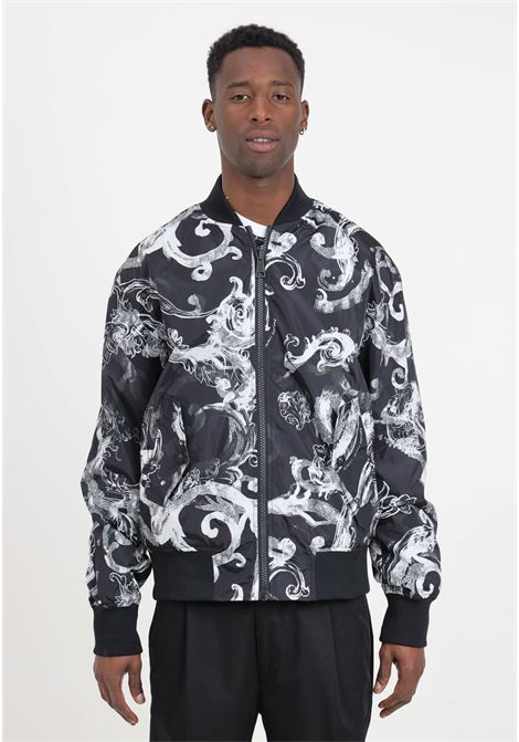 Reversible Watercolor Couture black men's jacket VERSACE JEANS COUTURE | 76GAS407CQS85899